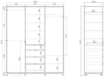 Шкаф Case 184X60X221 CM 9