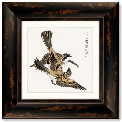 Диптих Japanese Yellow-throated Bunting 36X36 / 36X36 CM 3
