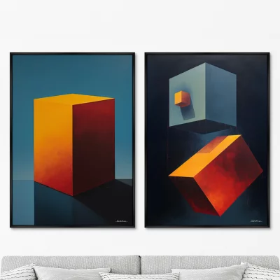 Набор из двух постеров на холсте Cubes the volumetric 75X105 / 75X105 CM 8