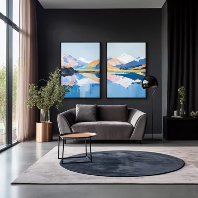 Набор из двух постеров на холсте Landscape collection The Reflection 75X105 / 75X105 CM 4