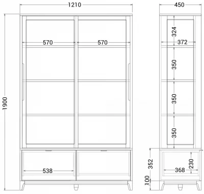 Витрина Case 121X45X190 CM 8