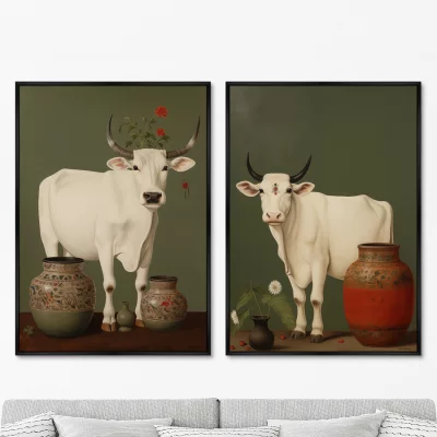 Набор из двух постеров на холсте Cows 75X105 / 75X105 CM 8