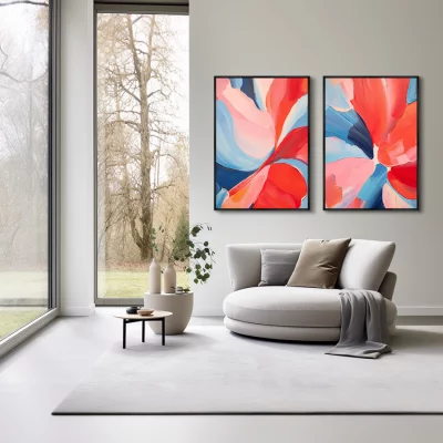 Набор из двух постеров на холсте The blooming flowers 75X105 / 75X105 CM 4