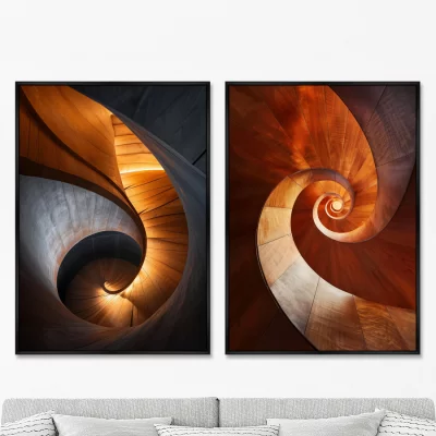 Набор из двух постеров на холсте Wood Curves 75X105 / 75X105 CM 8