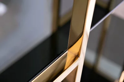 Стеллаж золотистый с тёмным стеклом 100X40X180 CM 4