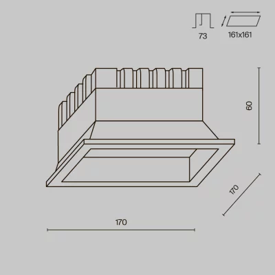 Встраиваемый светильник Окно 17X17X6 CM 7