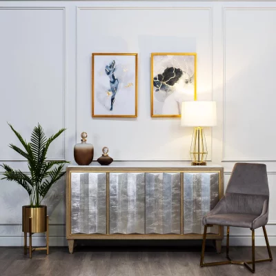 Напольная подставка под цветы золото 25X25X50 CM 5