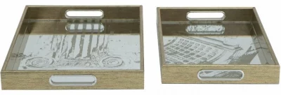 Комплект из двух декоративных подносов Lujza 45X30X5 / 39X25X5 CM 4