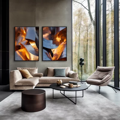 Набор из двух постеров на холсте Form light and shadows 75X105 / 75X105 CM 4