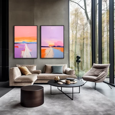Набор из двух постеров на холсте Purple and Pink 75X105 / 75X105 CM 4