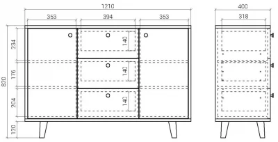 Комод Twin 121X40X82 CM 7
