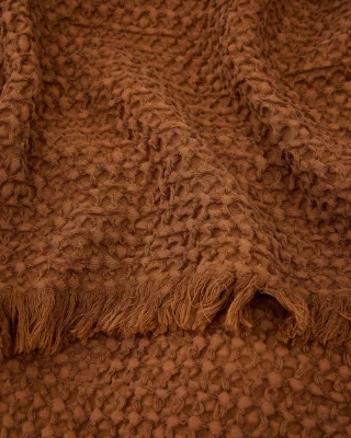 Хлопковый плед вафельной фактуры Nulina темно-оранжевый 130X170 CM 4