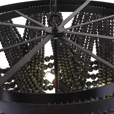 Подвесная люстра Amelia Wood Bead Chandelier 3