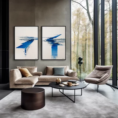 Набор из двух постеров на холсте Geometry of Spring Rivers 75X105 / 75X105 CM 4