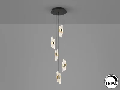 Люстра Iliada 5L черно-золотая D30 30X23 CM 6
