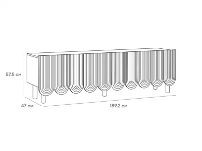 Сервант 4-х дверный Mira 189.2X47X57.5 CM 4