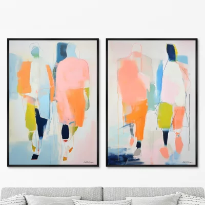 Набор из двух постеров на холсте Passers-by 75X105 / 75X105 CM 8