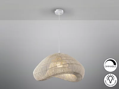 Подвесной светильник из белого ротанга 55X52X32 CM 5