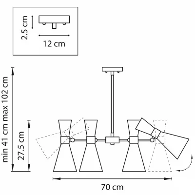 Потолочный подвесной спот Dumo 70X70X102 CM 8