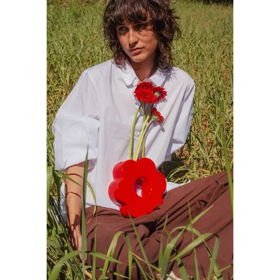 Ваза для цветов daisy, 20 см, красная 4