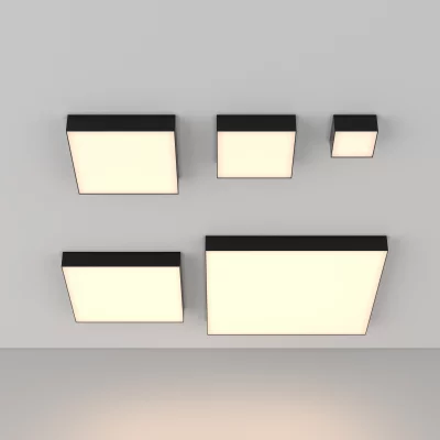 Потолочный светильник Zon черный квадратный 600x600 9