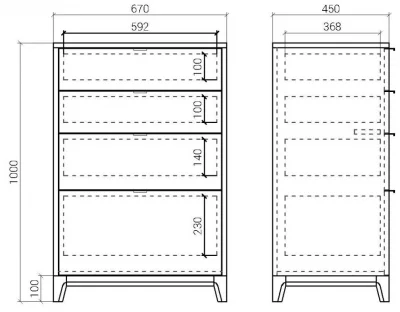 Высокий комод Case 67X45X100 CM 8