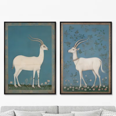 Набор из двух постеров на холсте White goats 75X105 / 75X105 CM 8