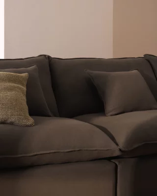 Модульный угловой диван на 4 места Anarela из льна, тауп 307X287 CM 3