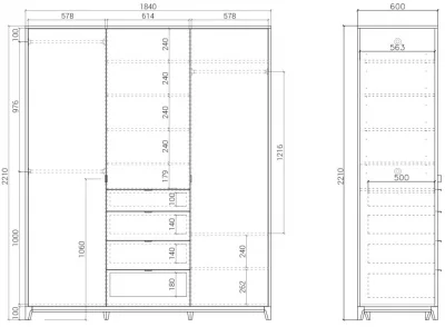 Шкаф Case 184X60X221 CM 9