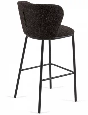 Барный стул Ciselia 54X48X102 CM чёрная ткань букле 4