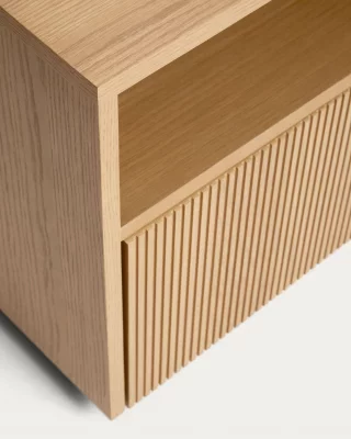 Прикроватная тумба с 1 ящиком Helvine из шпона дуба 45X40X52 CM 4