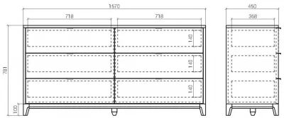 Комод Case 157X45X78 CM 7