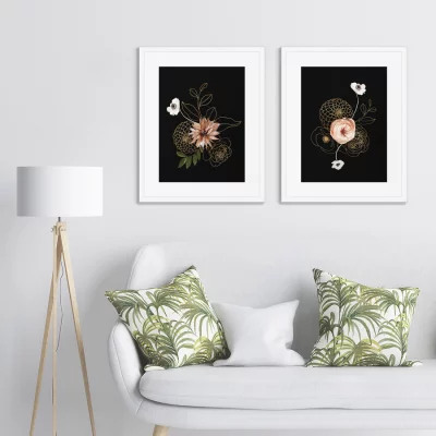 Диптих Golden flowers No2 42X52 / 42X52 CM 4