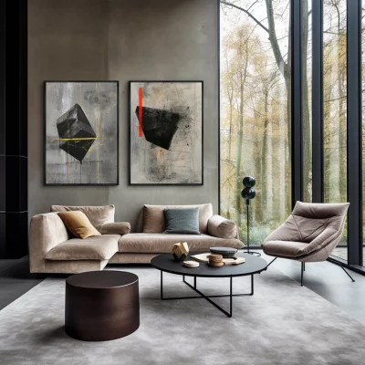 Набор из двух постеров на холсте Cube Superposition 75X105 / 75X105 CM 4