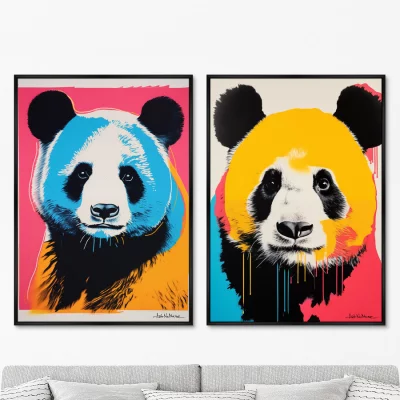 Набор из двух постеров на холсте Panda 75X105 / 75X105 CM 8