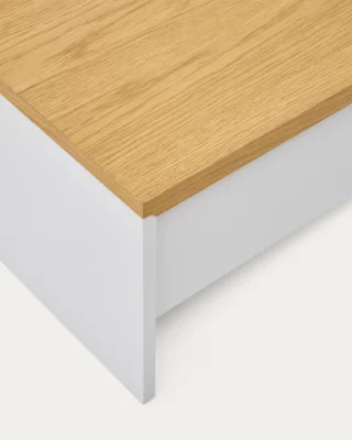 Журнальный столик Abilen из дуба с белым лаком и подъёмной столешницей 110X60 CM 4