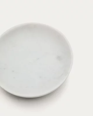 Маленькая сервировочная тарелка из белого мрамора Ecin 15X15X3 CM 4