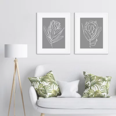 Диптих Minimalistic flower Couple 42X52 / 42X52 CM 4