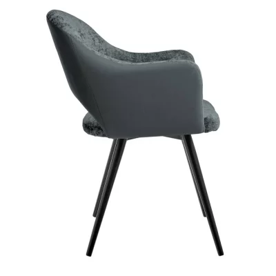 Стул Bruno с серой обивкой из шенилла и экокожи с поворотным механизмом 3
