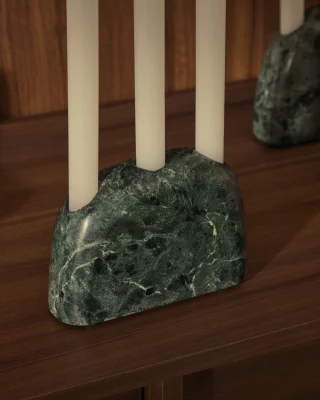 Подсвечник из зелёного мрамора Signe 15X5X10 CM 3