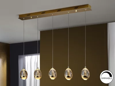 Подвесной светодиодный светильник Rocio LED 5L золотой 96X9X95 CM 4