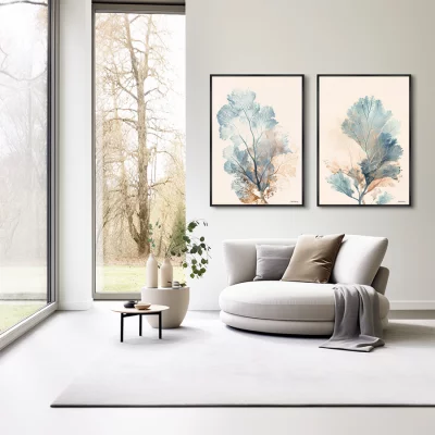 Композиция из двух репродукций картин на холсте Coral Symphony 75X105 / 75X105 CM 4