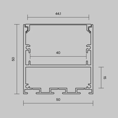 Профиль Накладной-подвесной Черный 50x50 5