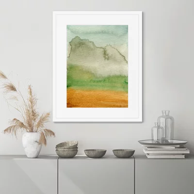 Репродукция в раме Clouds descend on the mountains 42X52 CM 3
