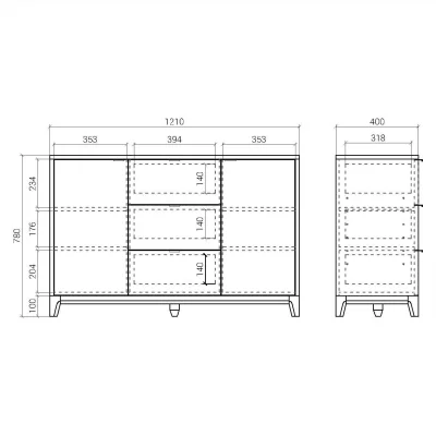 Комод Case 121X40X78 CM 7