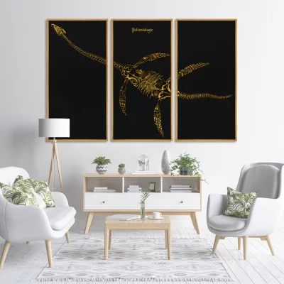 Триптих на холсте Plesiosaurus 52X105 / 52X105 / 52X105 CM 5