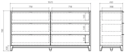 Комод Case 157X45X78 CM 5
