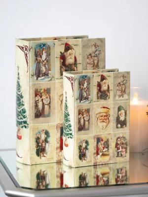 Набор из двух шкатулок в виде книг Xmas Tree 27X7X33 / 25X5X25 CM 8