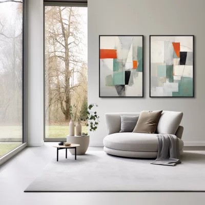 Набор из двух постеров на холсте Summer colors geometry 75X105 / 75X105 CM 4