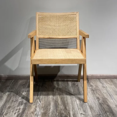 Стул Чандигарх Нью из массива дуба и натурального ротанга 53X52X82 CM 8